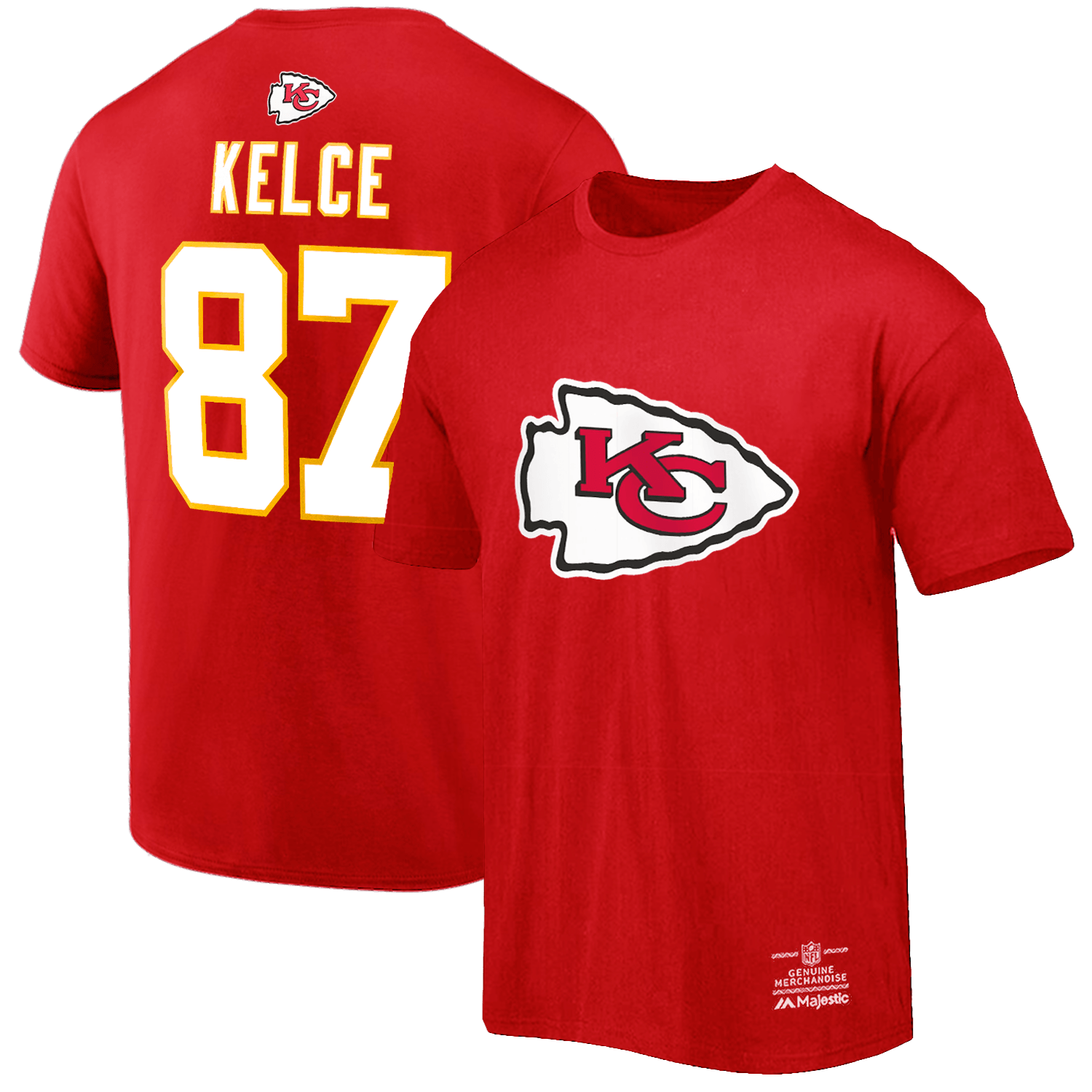 NFL Branded T-Shirts Travis Kelce Kansas City Chiefs NFL Name & Number T-Shirt - Red