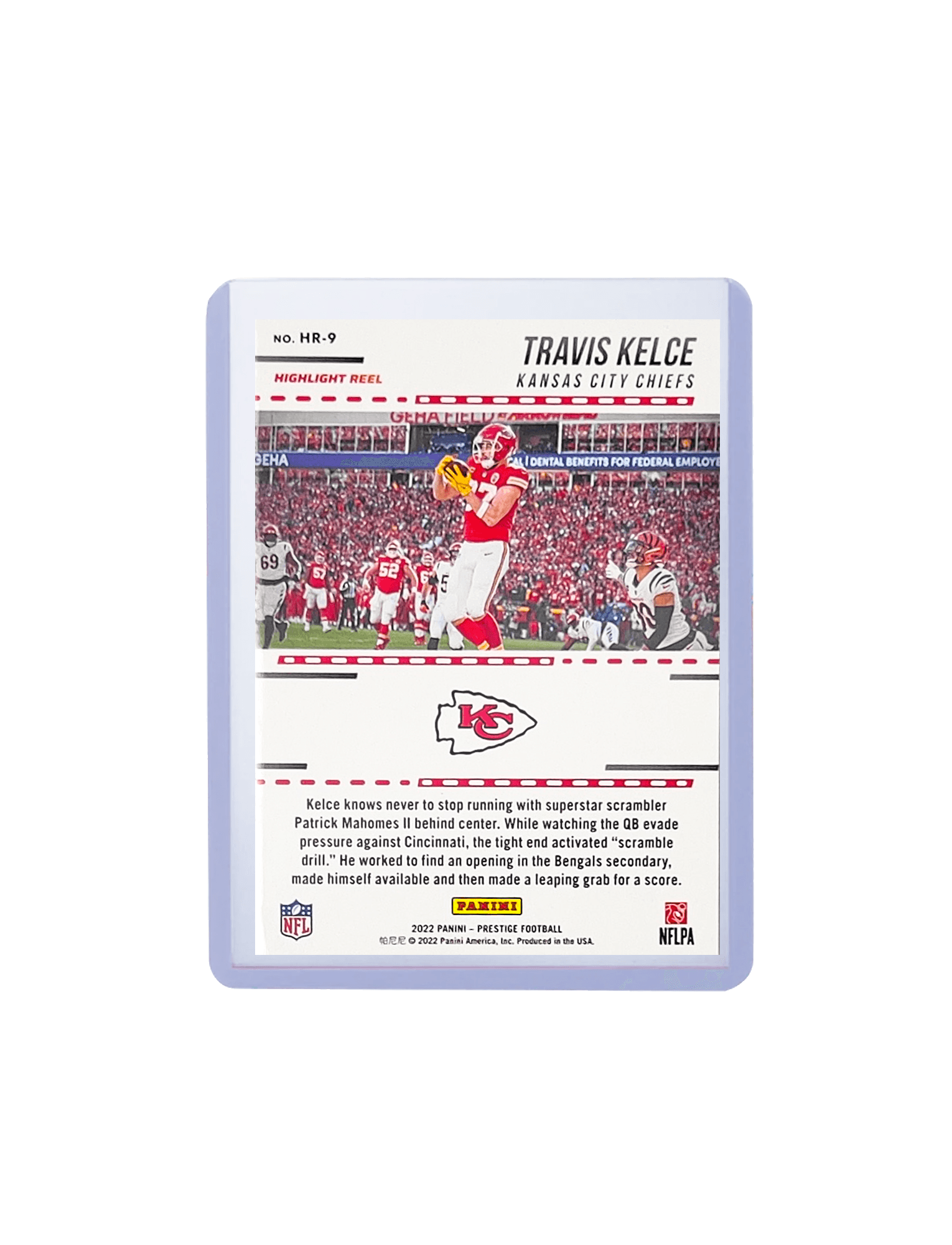 Panini Cards Travis Kelce Kansas City Chiefs Panini NFL Prestige 22 Highlight Reel Card