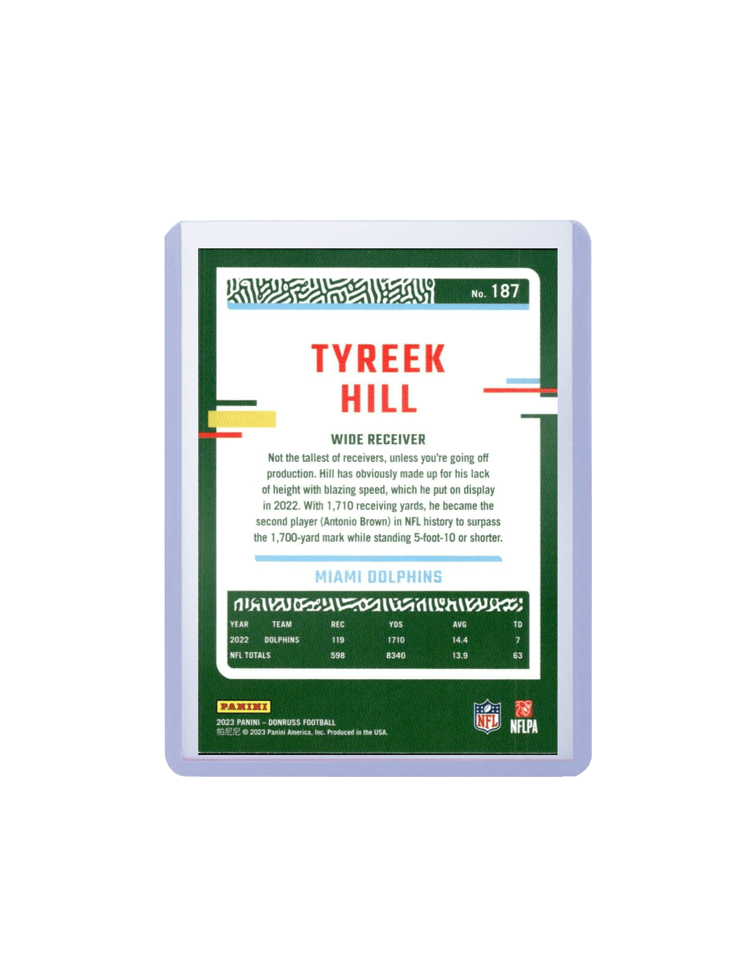 Panini Cards Tyreek Hill Miami Dolphins Panini NFL 23-24 Donruss Card