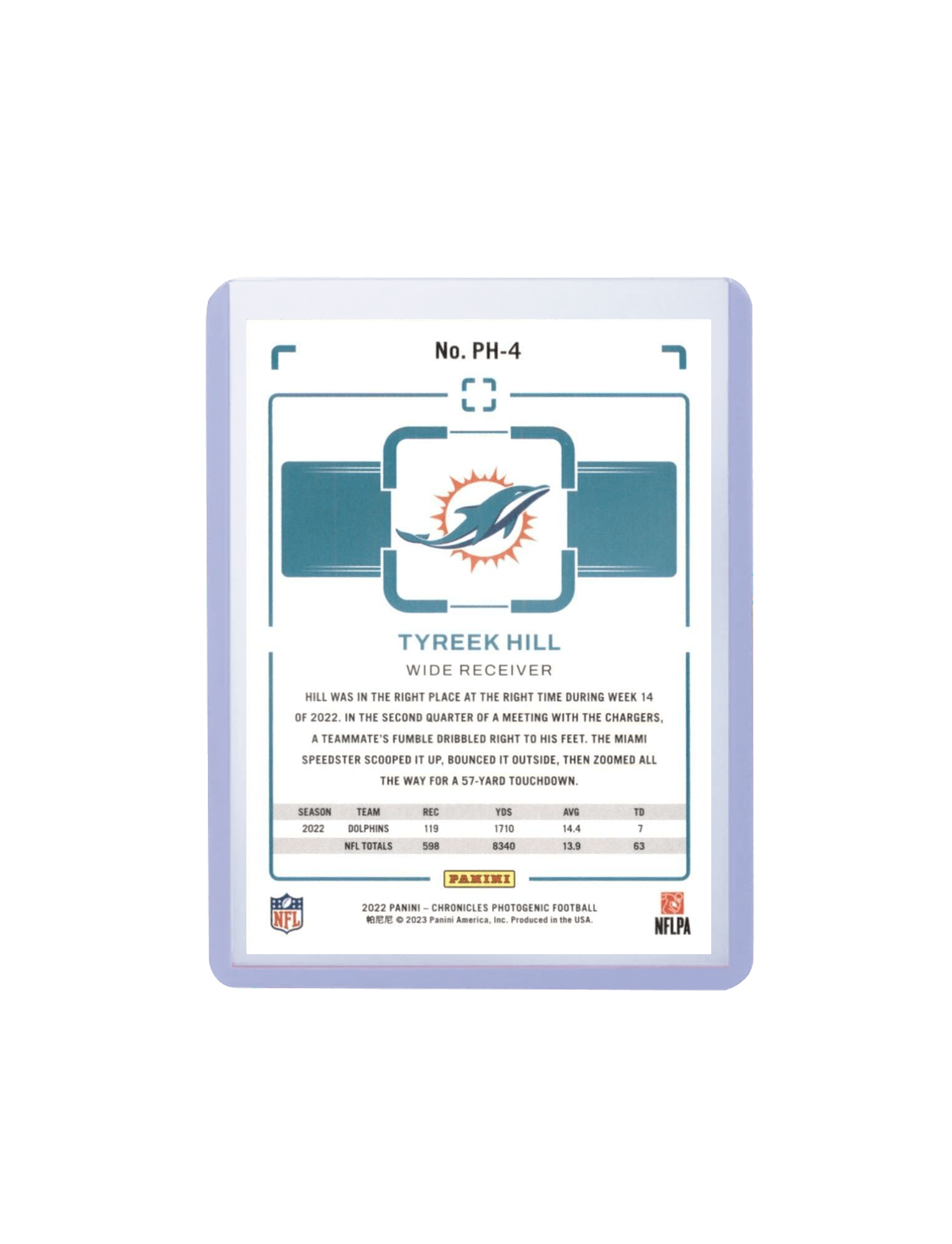 Panini Cards Tyreek Hill Miami Dolphins Panini NFL Chronicles 22 Photogenic Card