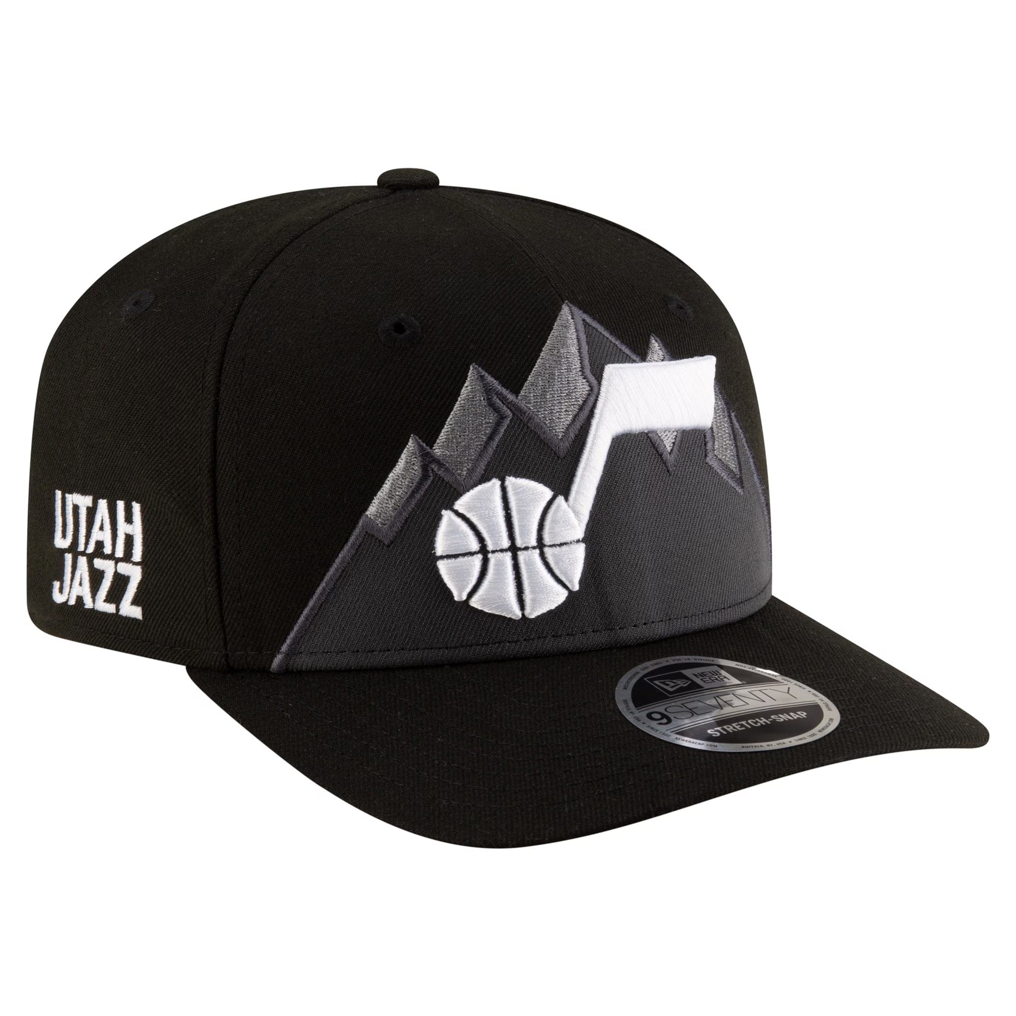 New Era Caps Utah Jazz New Era NBA Statement 9SEVENTY Stretch Snapback Hat - Black