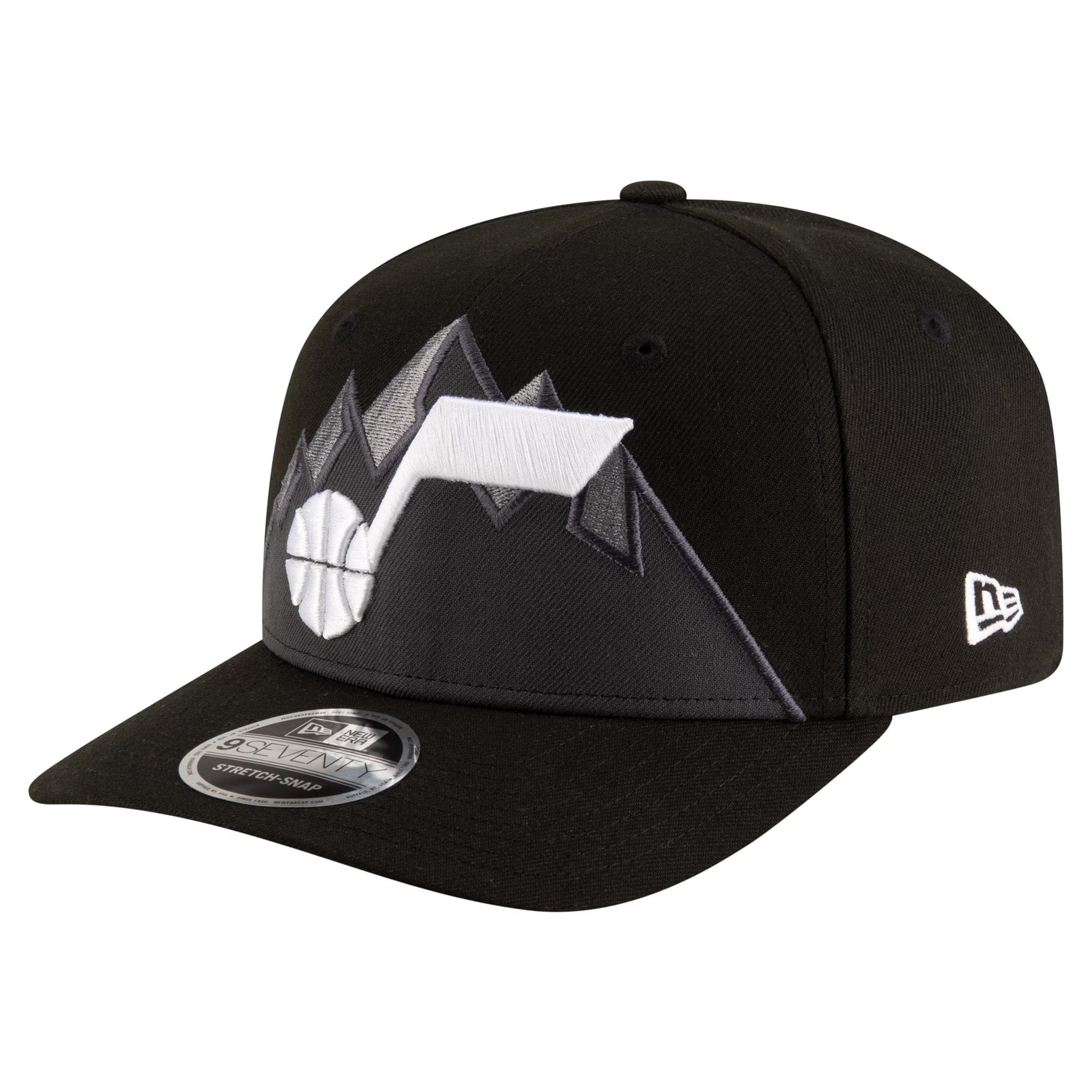 New Era Caps Utah Jazz New Era NBA Statement 9SEVENTY Stretch Snapback Hat - Black