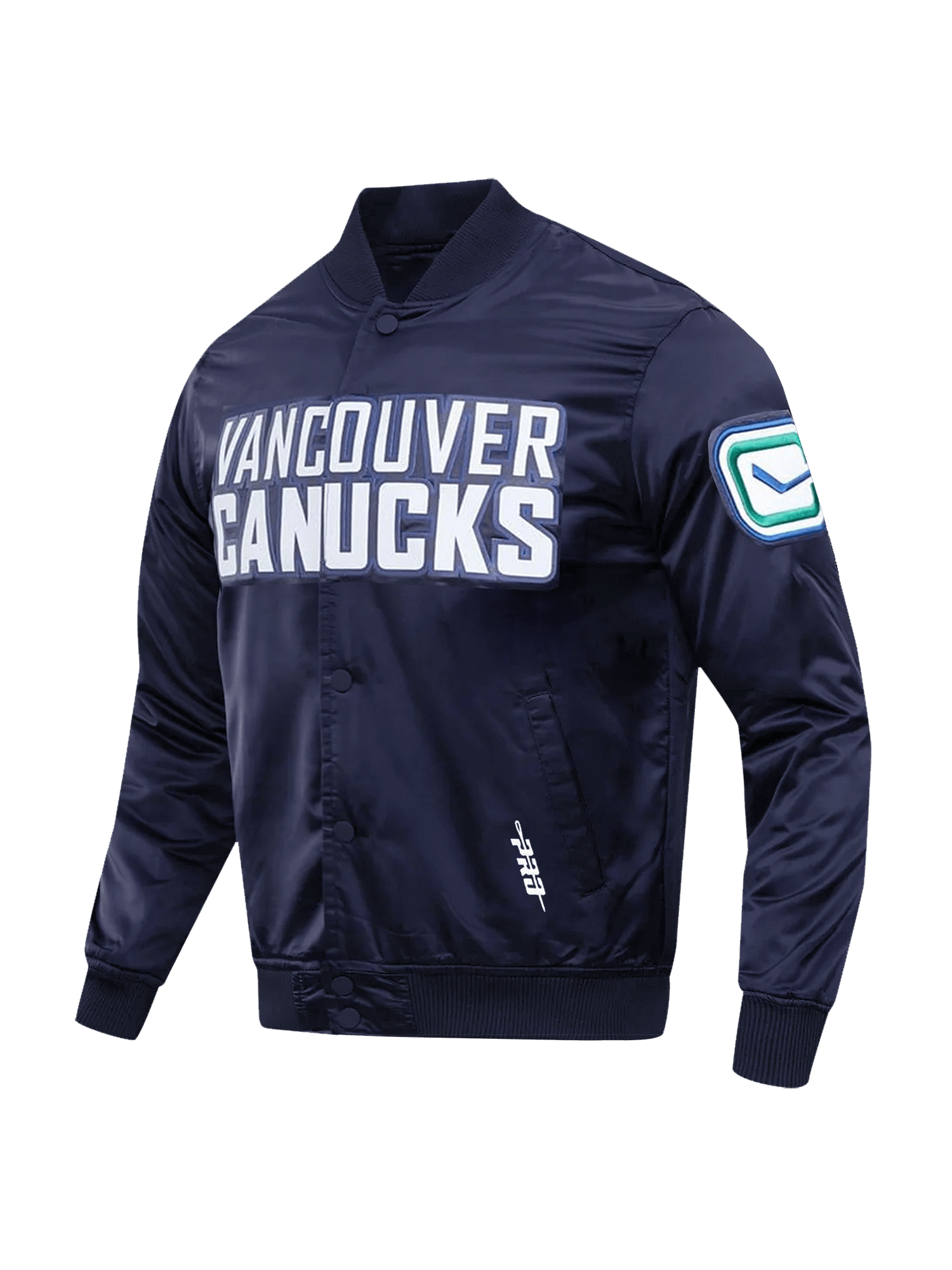 Pro Standard Jackets Vancouver Canucks Pro Standard NHL Team Classic Satin Button Jacket - Navy