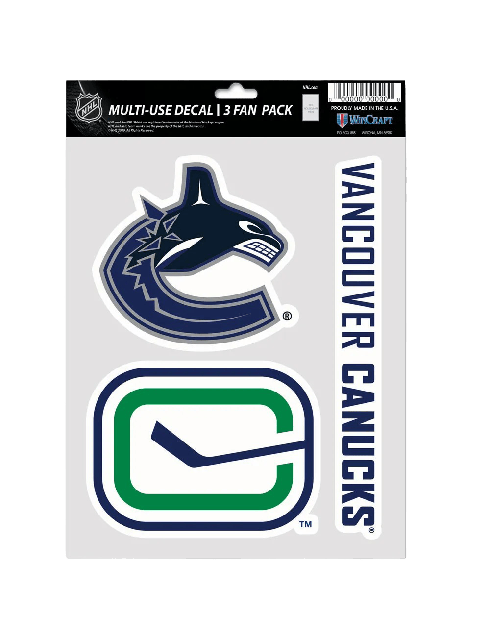 Wincraft Accessories Vancouver Canucks Wincraft NHL Team 3 Piece 5” x 7” Decal Set