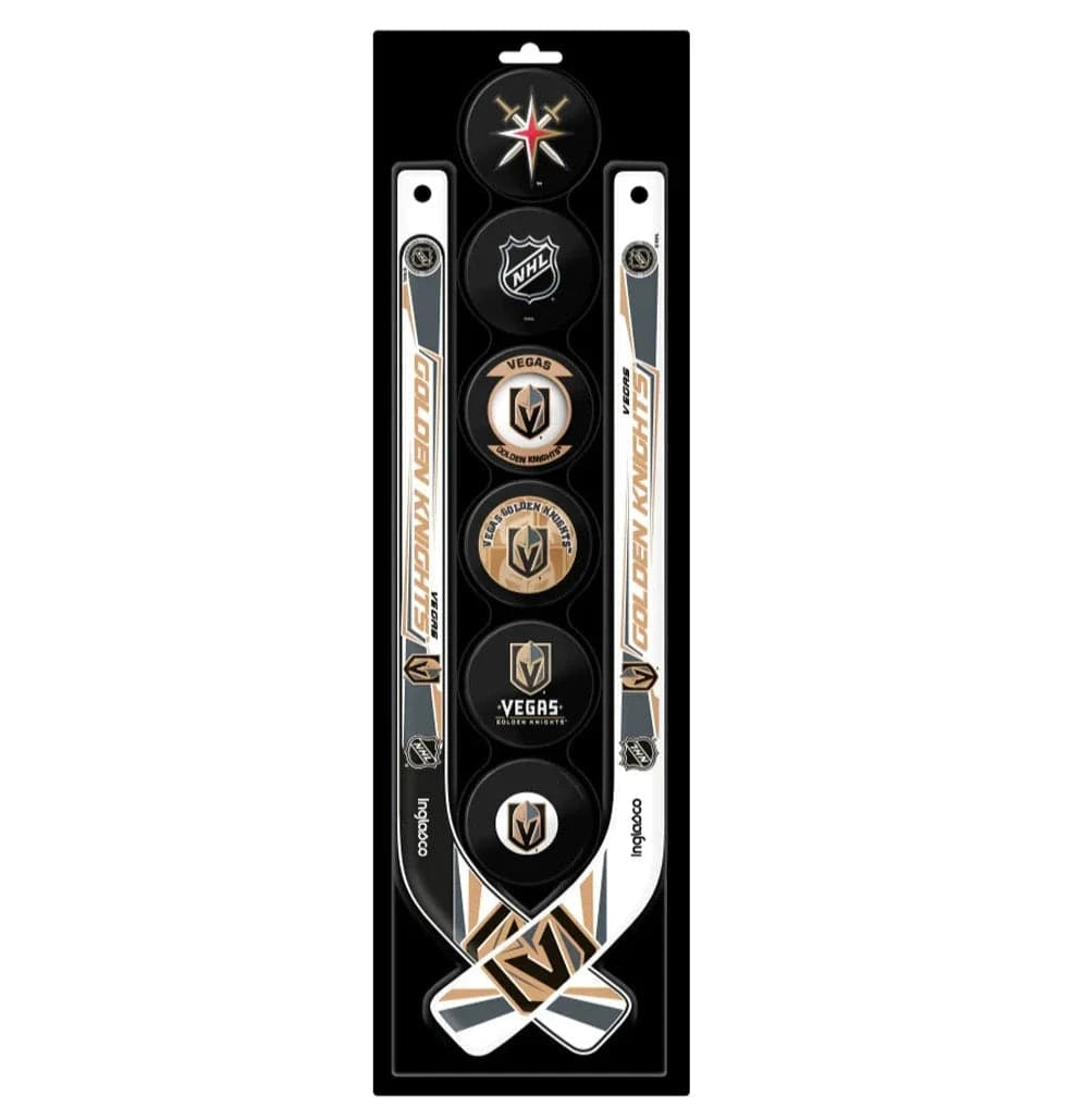 Inglasco Accessories Vegas Golden Knights Inglasco NHL FaceOff 8-Pack Mini Hockey Set
