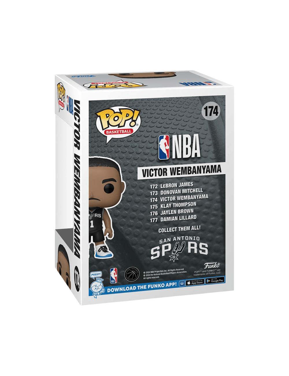 Funko Figures Victor Wembanyama San Antonio Spurs Funko NBA 174 Pop Vinyl Figure