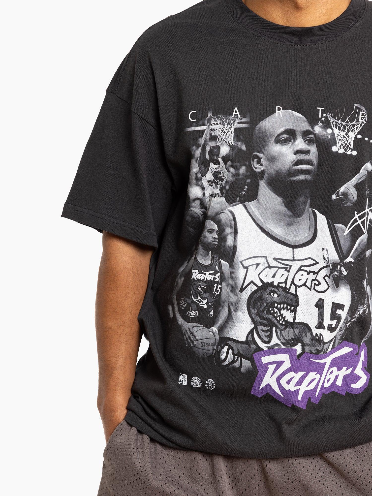 Mitchell And Ness T-Shirts Vince Carter Toronto Raptors Mitchell & Ness NBA Homage Vintage T-Shirt - Faded Black