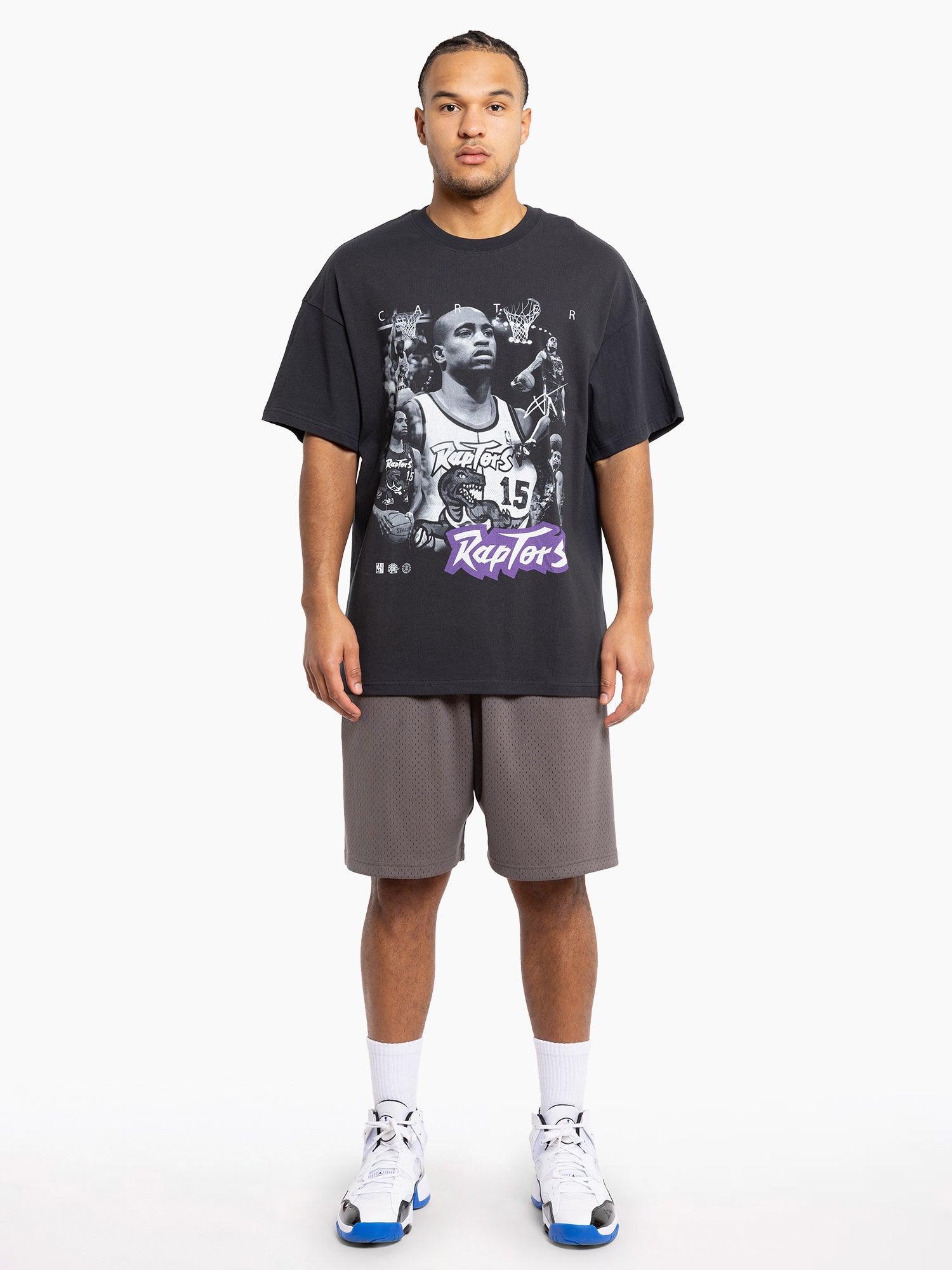 Mitchell And Ness T-Shirts Vince Carter Toronto Raptors Mitchell & Ness NBA Homage Vintage T-Shirt - Faded Black