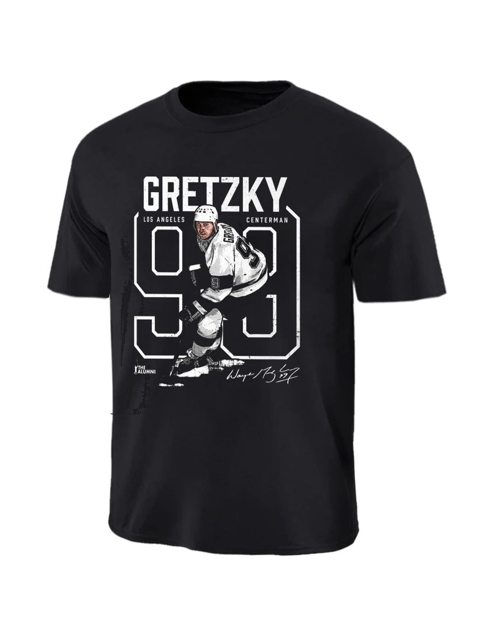 500 Level T-Shirts Wayne Gretzky Los Angeles Kings 500 Level NHL Number Outline T-Shirt - Black