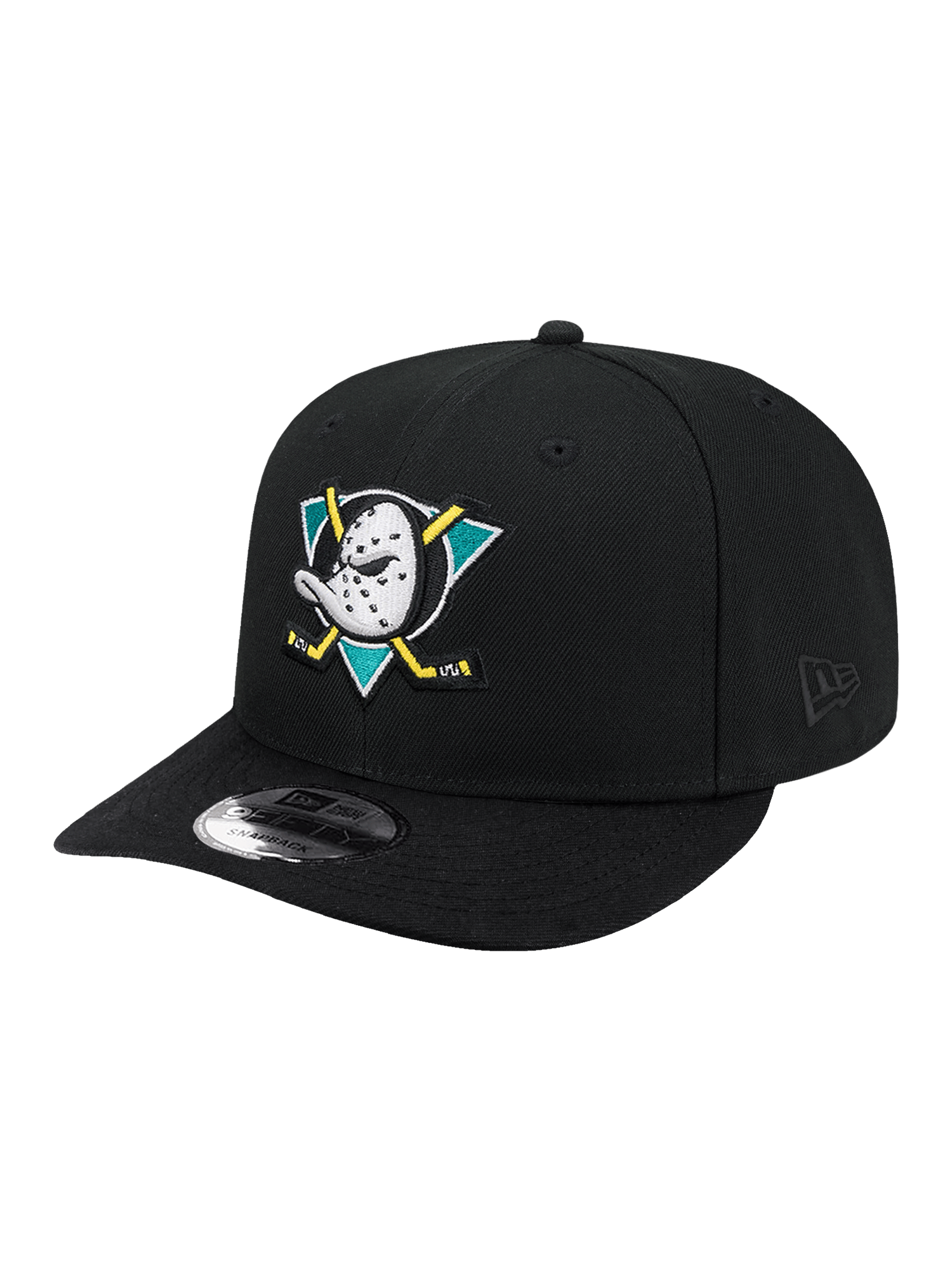 New Era Caps Youths Youths Anaheim Ducks New Era NHL Throwback 9FIFTY Pre-Curved Snapback Hat - Black