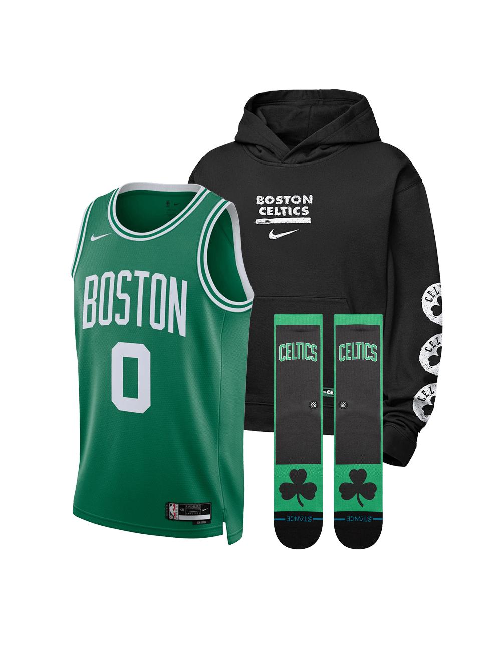 US Sports HQ Youths Boston Celtics NBA Jersey, Hoodie & Socks Bundle