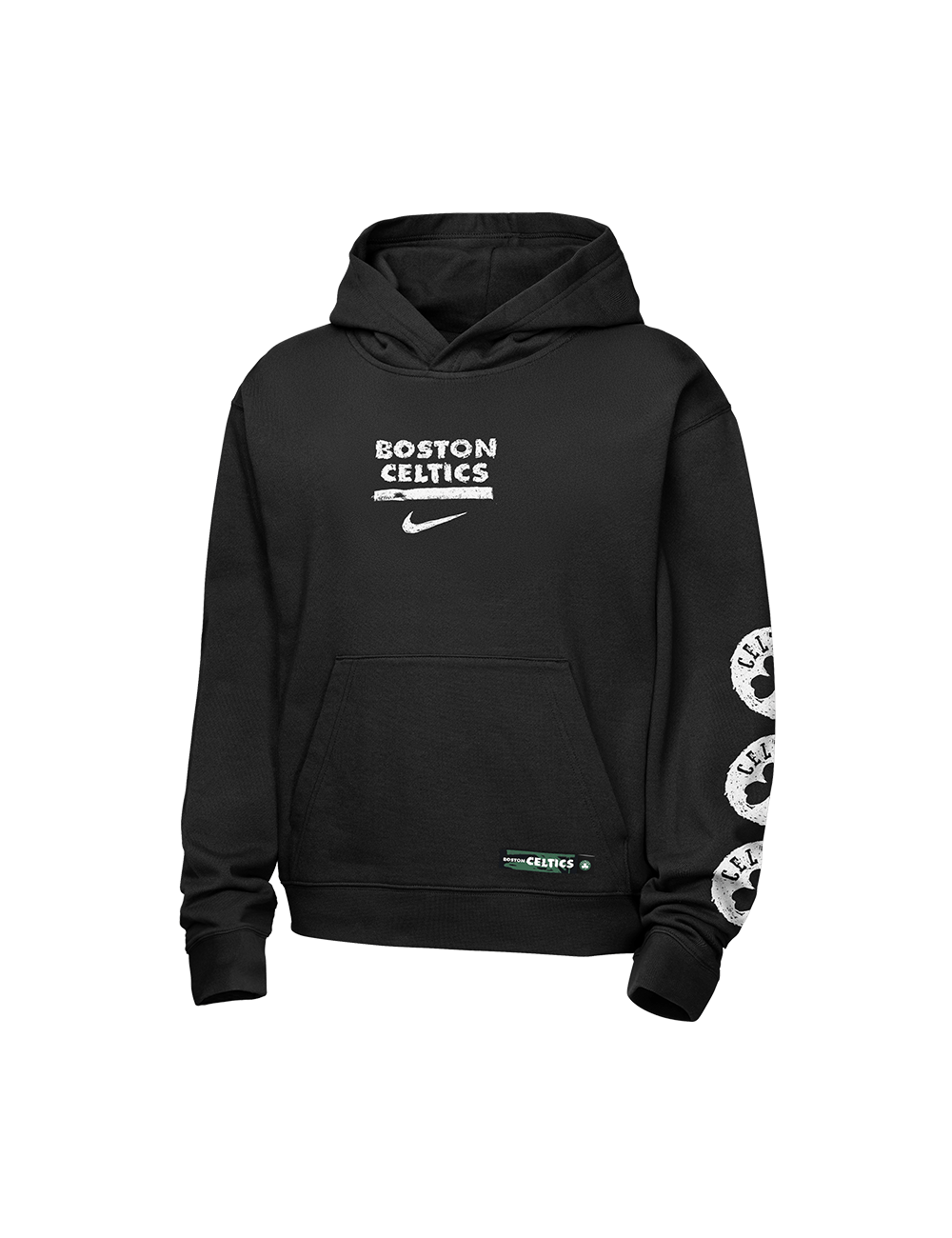 Nike Jumpers Youths Boston Celtics Nike NBA Prime Courtside Hoodie Jumper - Black