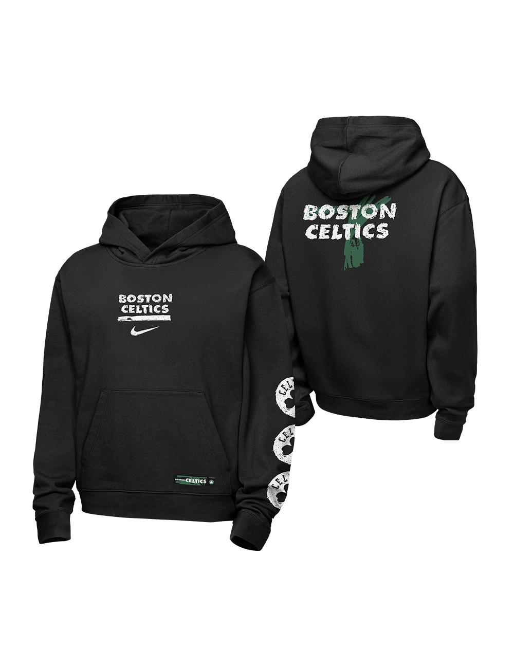 Nike Jumpers Youths Boston Celtics Nike NBA Prime Courtside Hoodie Jumper - Black