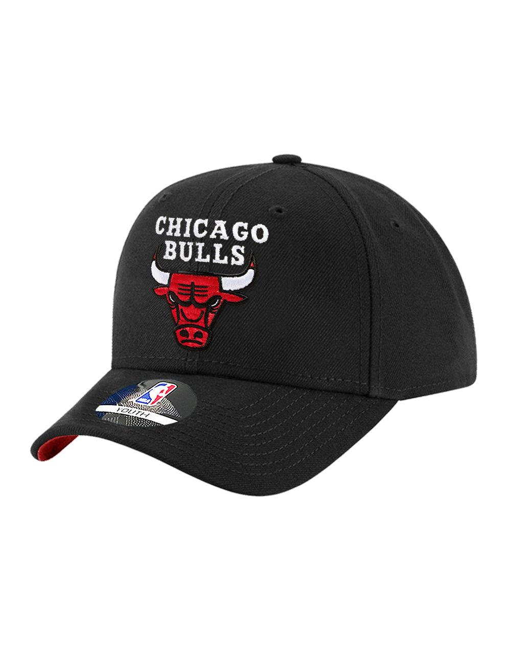 NBA Essentials Caps Youths Youths Chicago Bulls NBA Essentials Team Curve Snapback Hat - Black