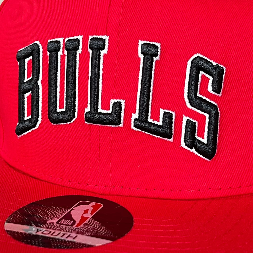 NBA Essentials Caps Youths Youths Chicago Bulls NBA Essentials Team Flat Brim Snapback Hat - Red