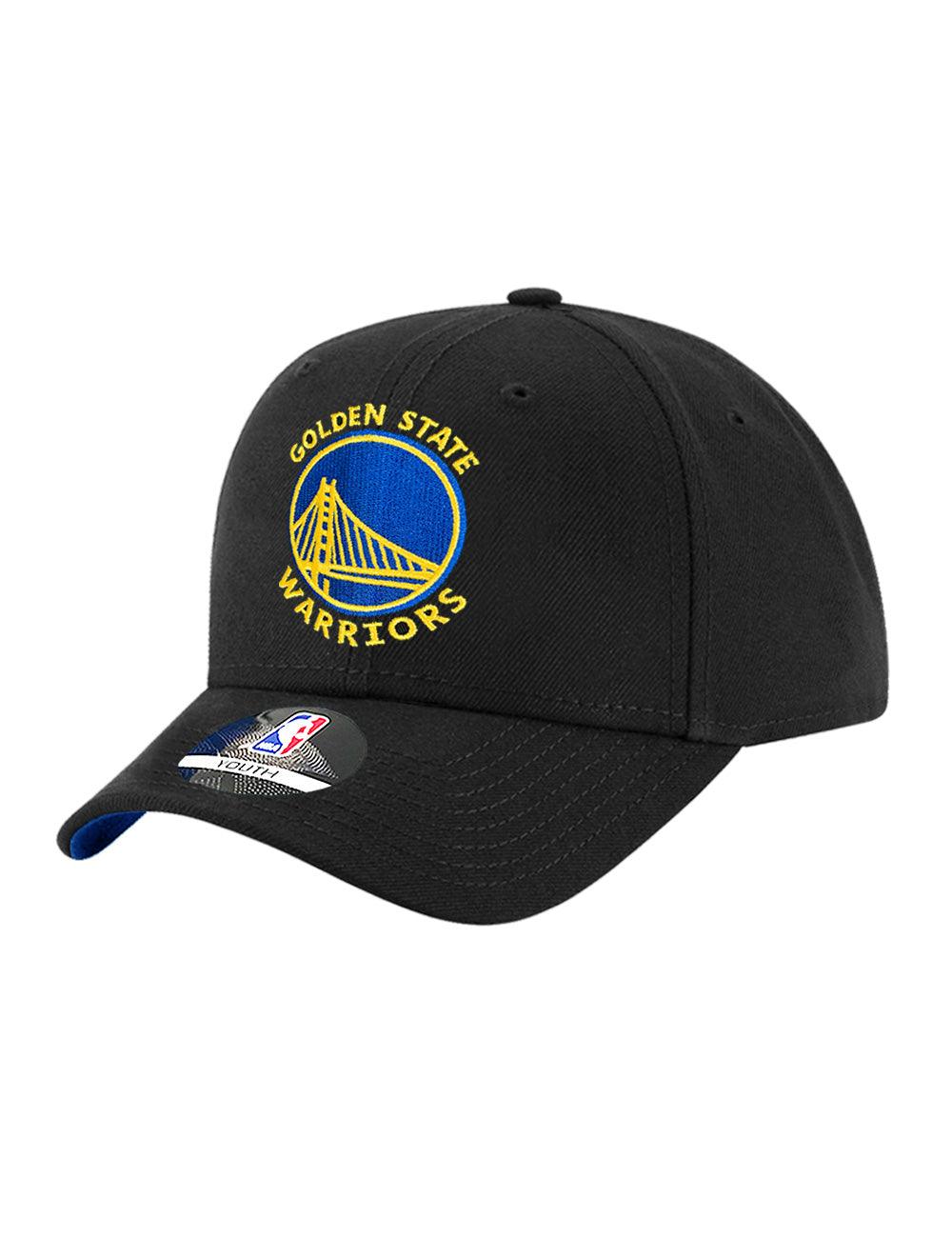 NBA Essentials Caps Youths Youths Golden State Warriors NBA Essentials Team Curve Snapback Hat - Black
