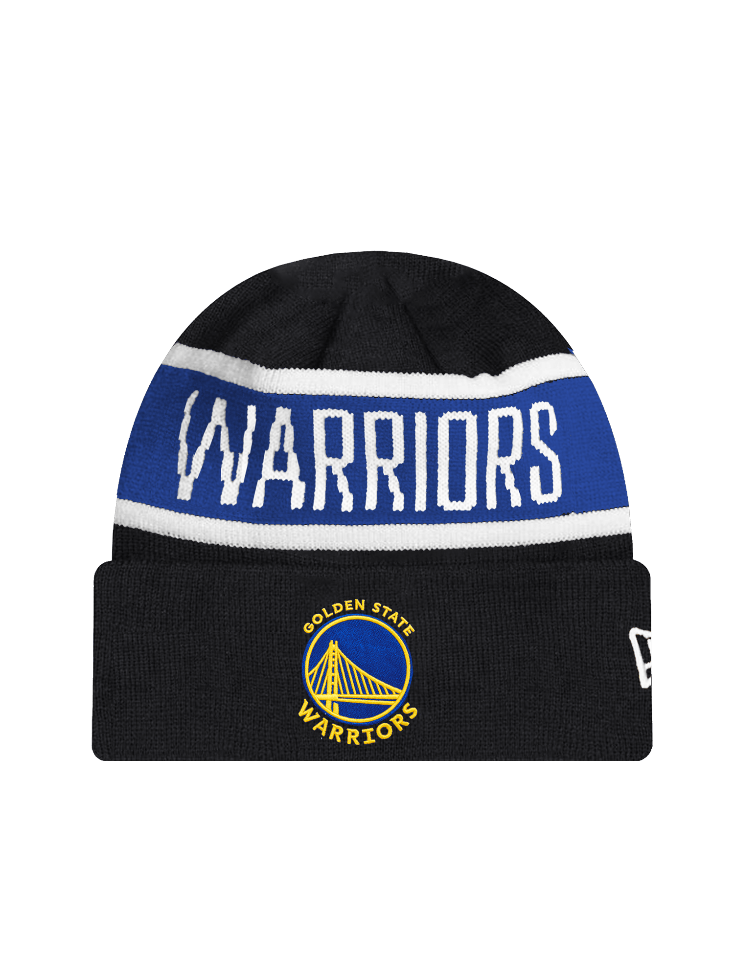 New Era Beanies Youths Youths Golden State Warriors New Era NBA Spell Out Pomless Knit Beanie - Black