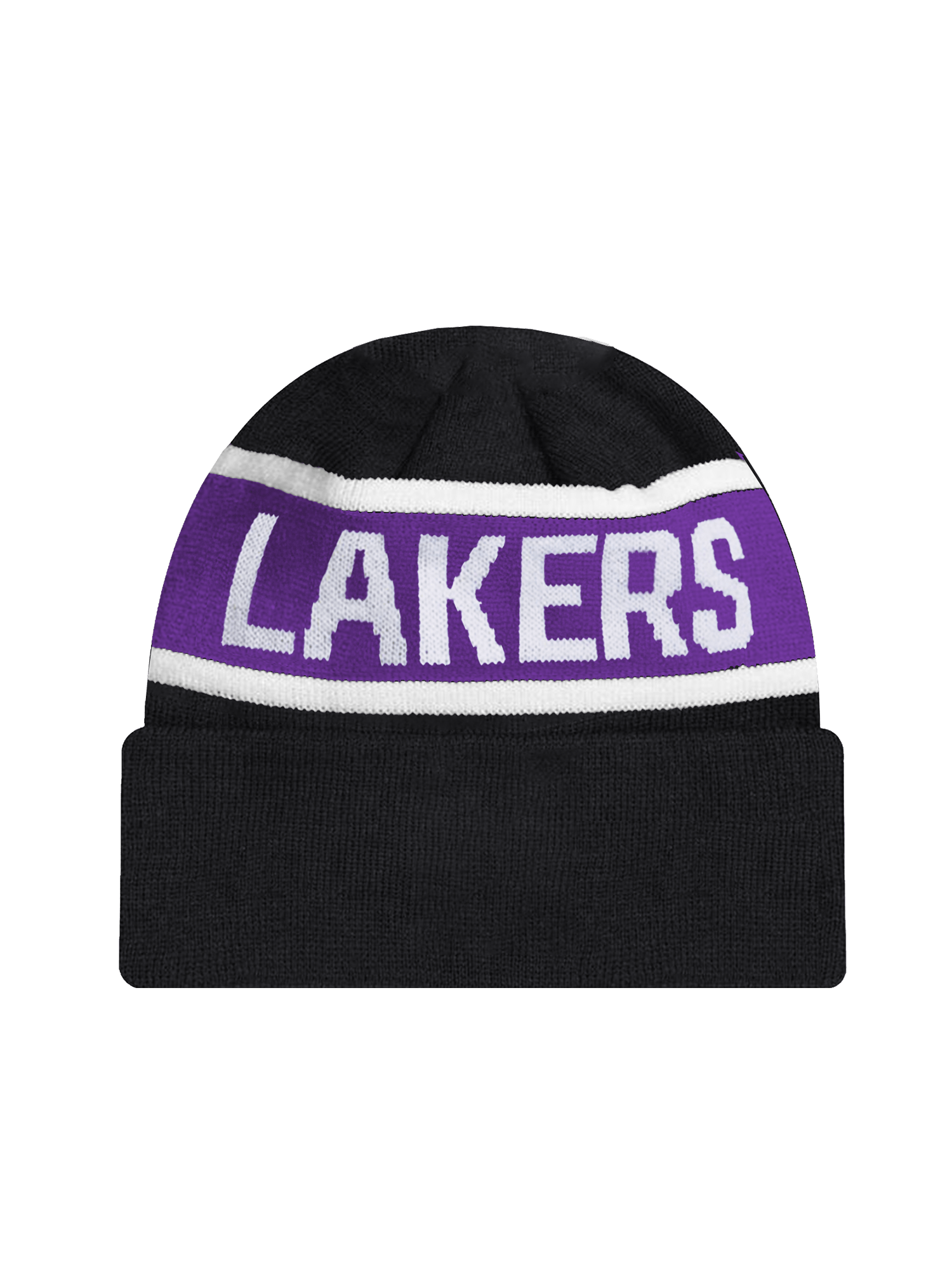 New Era Beanies Youths Youths Los Angeles Lakers New Era NBA Spell Out Pomless Knit Beanie - Black