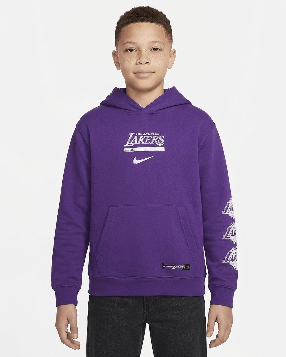 Nike Jumpers Youths Los Angeles Lakers Nike NBA Prime Courtside Hoodie Jumper - Purple