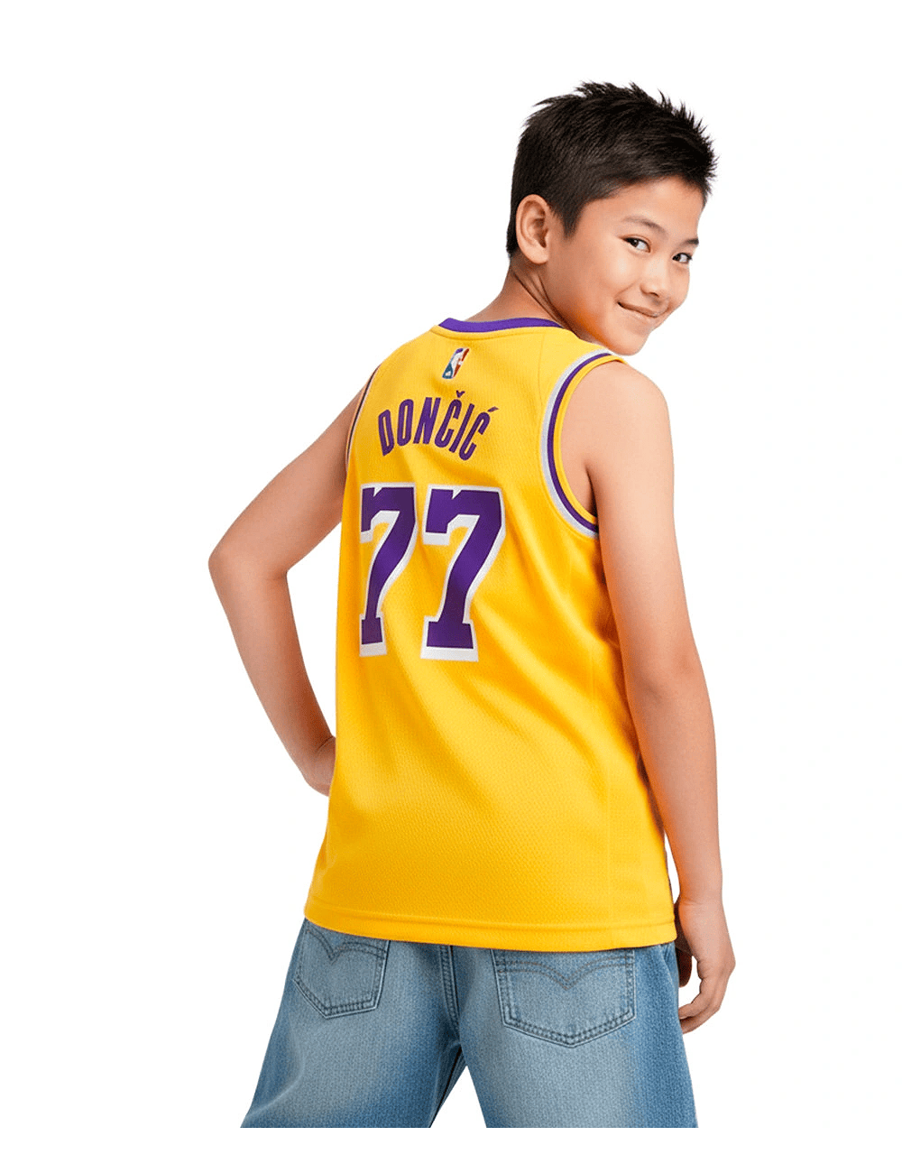 Nike Jerseys Youths Luka Doncic Los Angeles Lakers Nike NBA Icon Jersey - Yellow