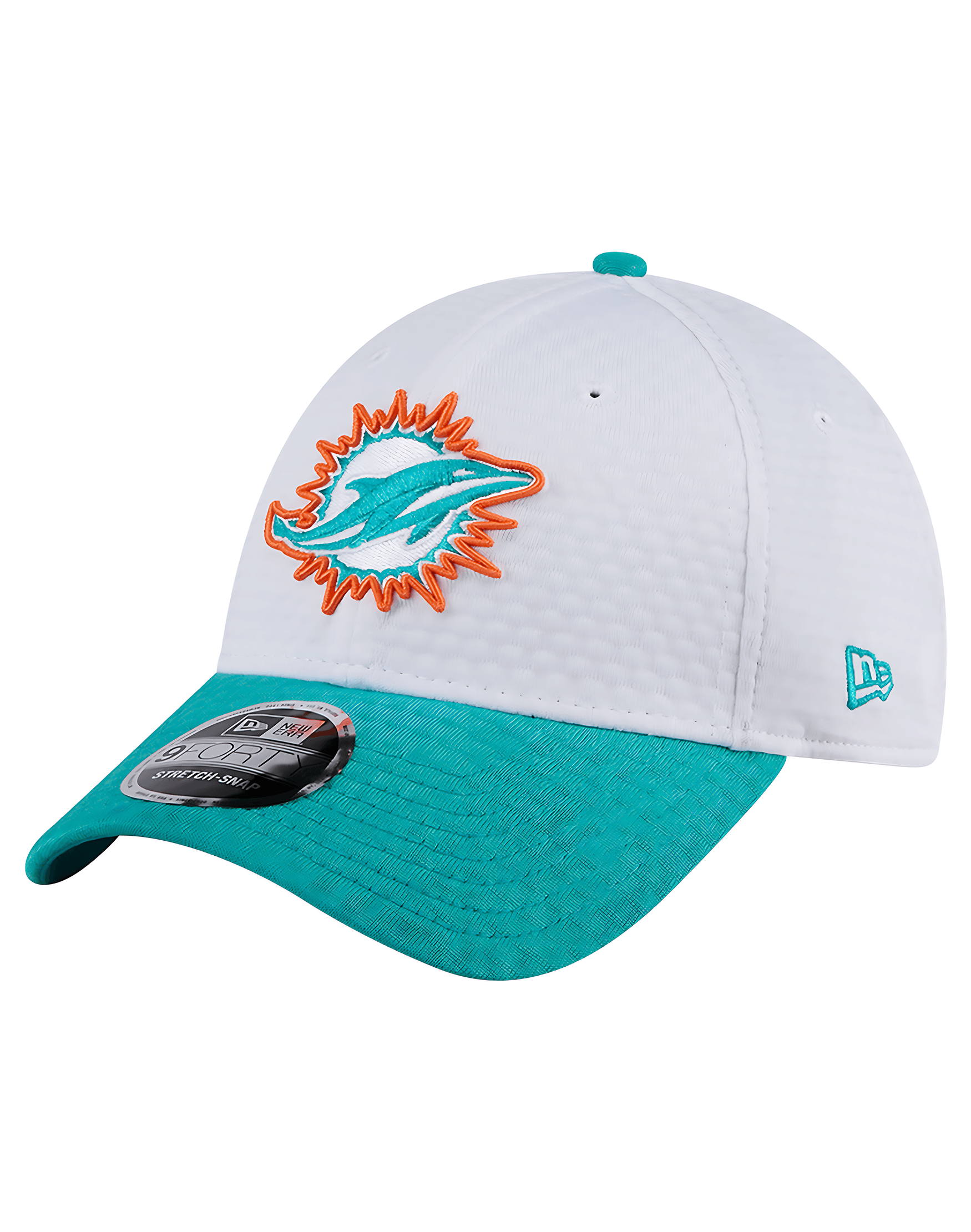 New Era Caps Youths Youths Miami Dolphins New Era NFL 24 Training 9FORTY Snapback Hat - White