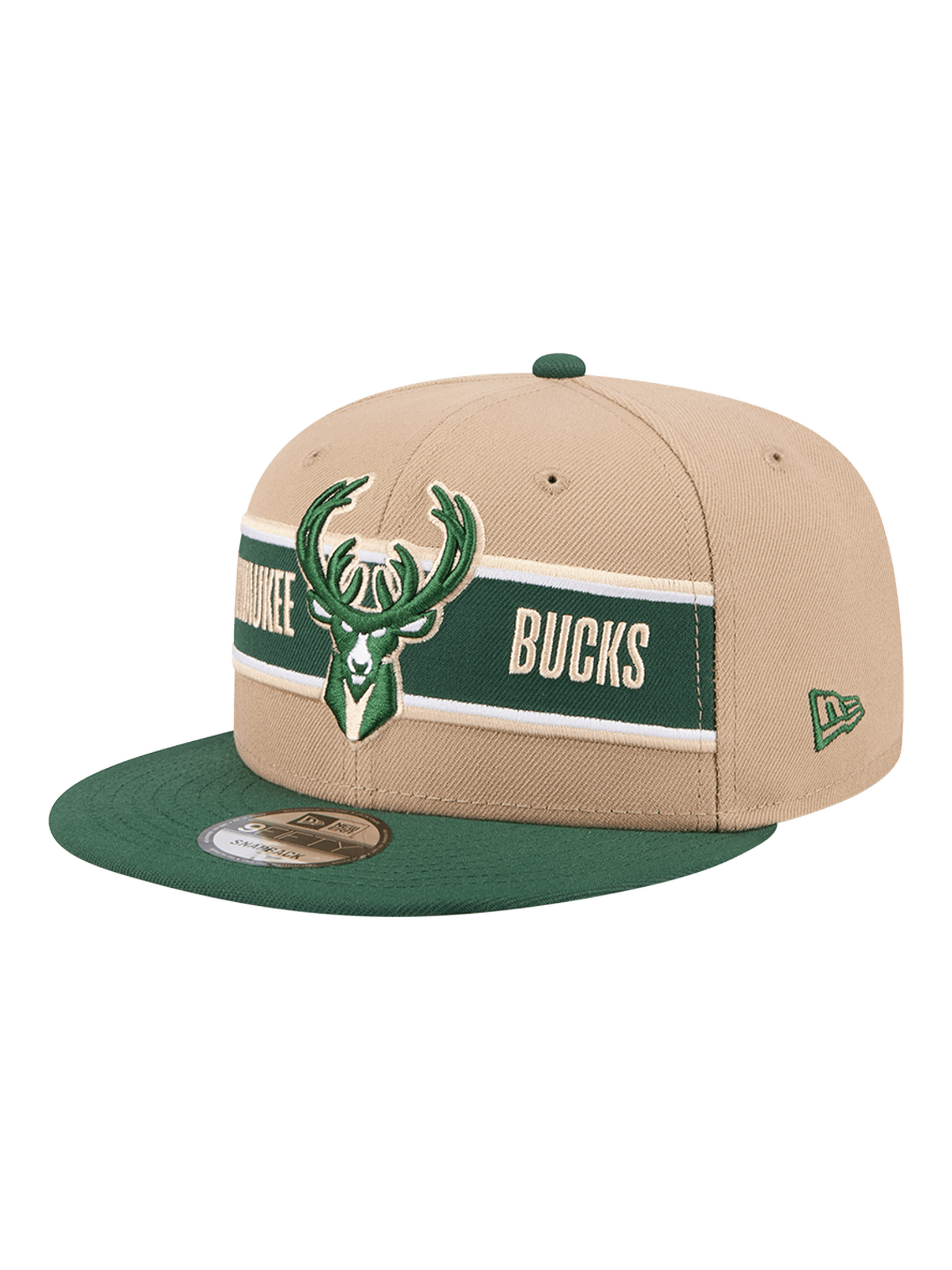 New Era Caps Youths Youths Milwaukee Bucks New Era NBA 24 Draft 9FIFTY Snapback Hat - Tan