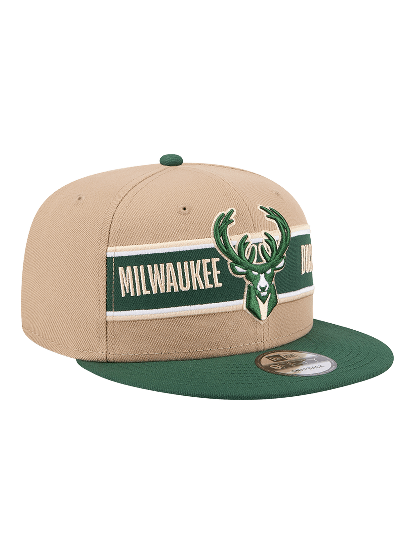 New Era Caps Youths Youths Milwaukee Bucks New Era NBA 24 Draft 9FIFTY Snapback Hat - Tan