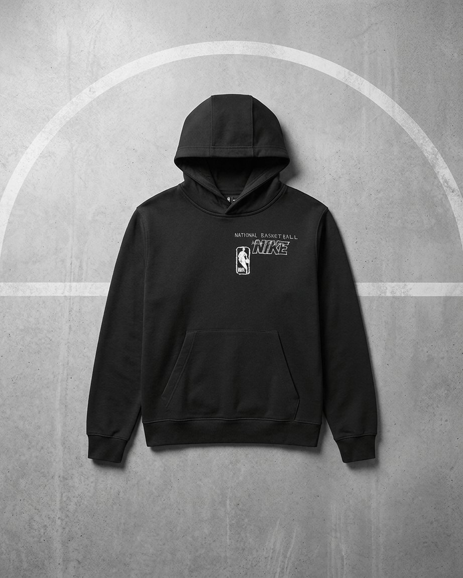 Nike Jumpers Youths NBA Logoman Nike NBA Prime Courtside Hoodie Jumper - Black