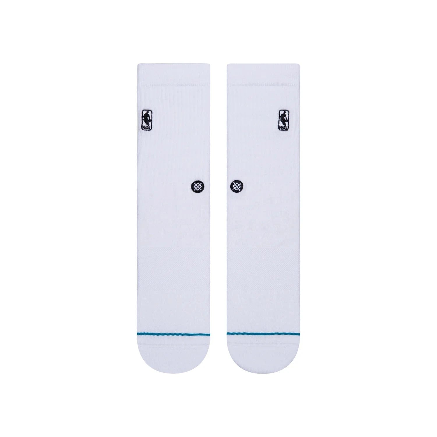 Stance Socks Medium (6-8.5 US) Youths NBA Logoman Stance Black & White Crew Socks - White