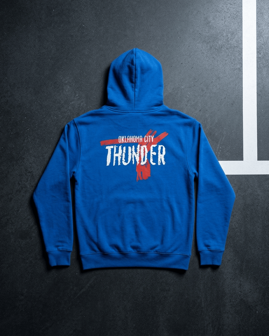 Nike Jumpers Youths Oklahoma City Thunder Nike NBA Prime Courtside Hoodie Jumper - Blue