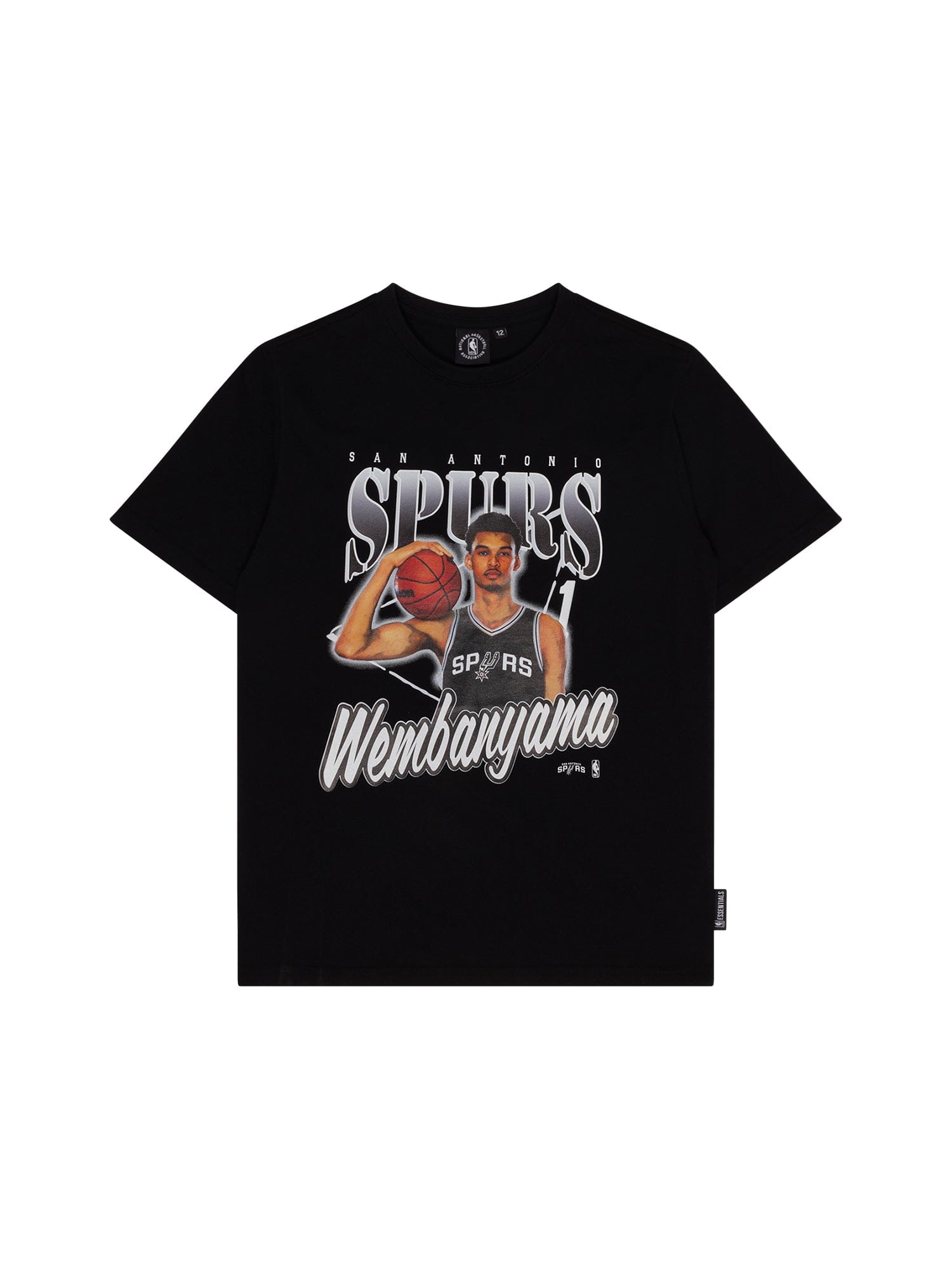 NBA Essentials T-Shirts Youths Victor Wembanyama San Antonio Spurs NBA Essentials Floyd Vintage T-Shirt - Black