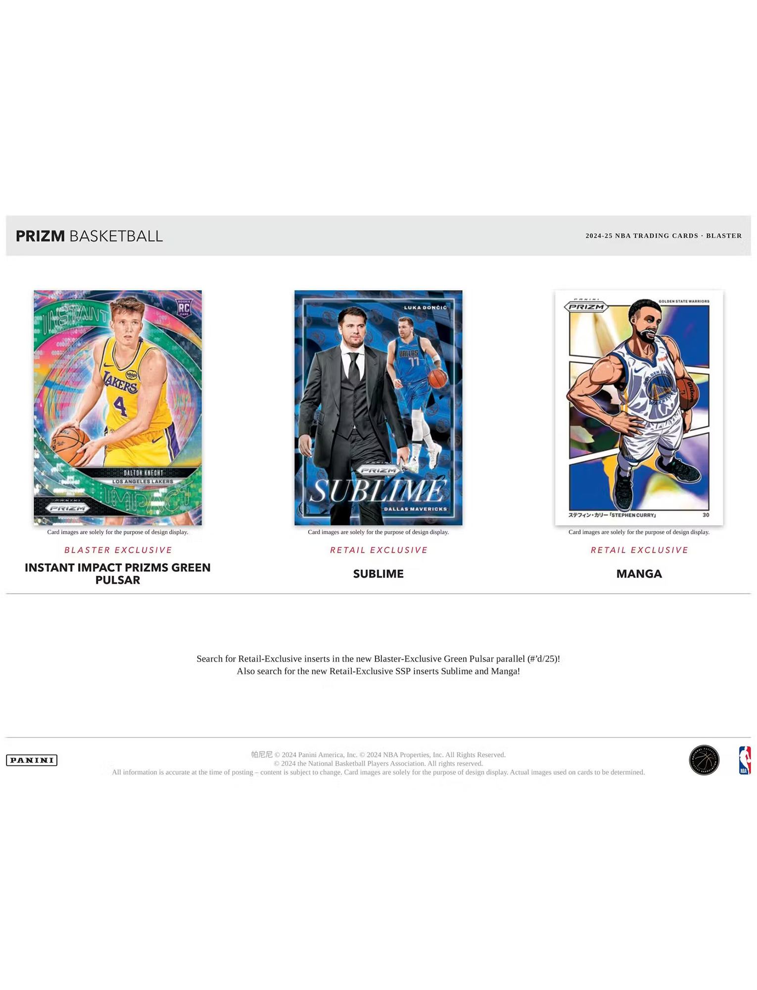 2024-25 NBA Panini Prizm Basketball Trading Card Booster Pack