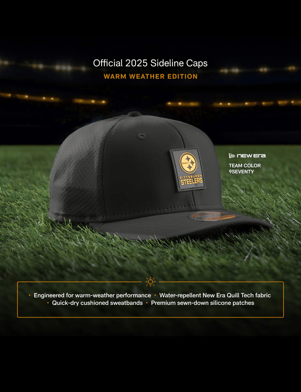 Baltimore Ravens New Era NFL 25 Sideline 9SEVENTY Stretch-Snapback Hat - Black