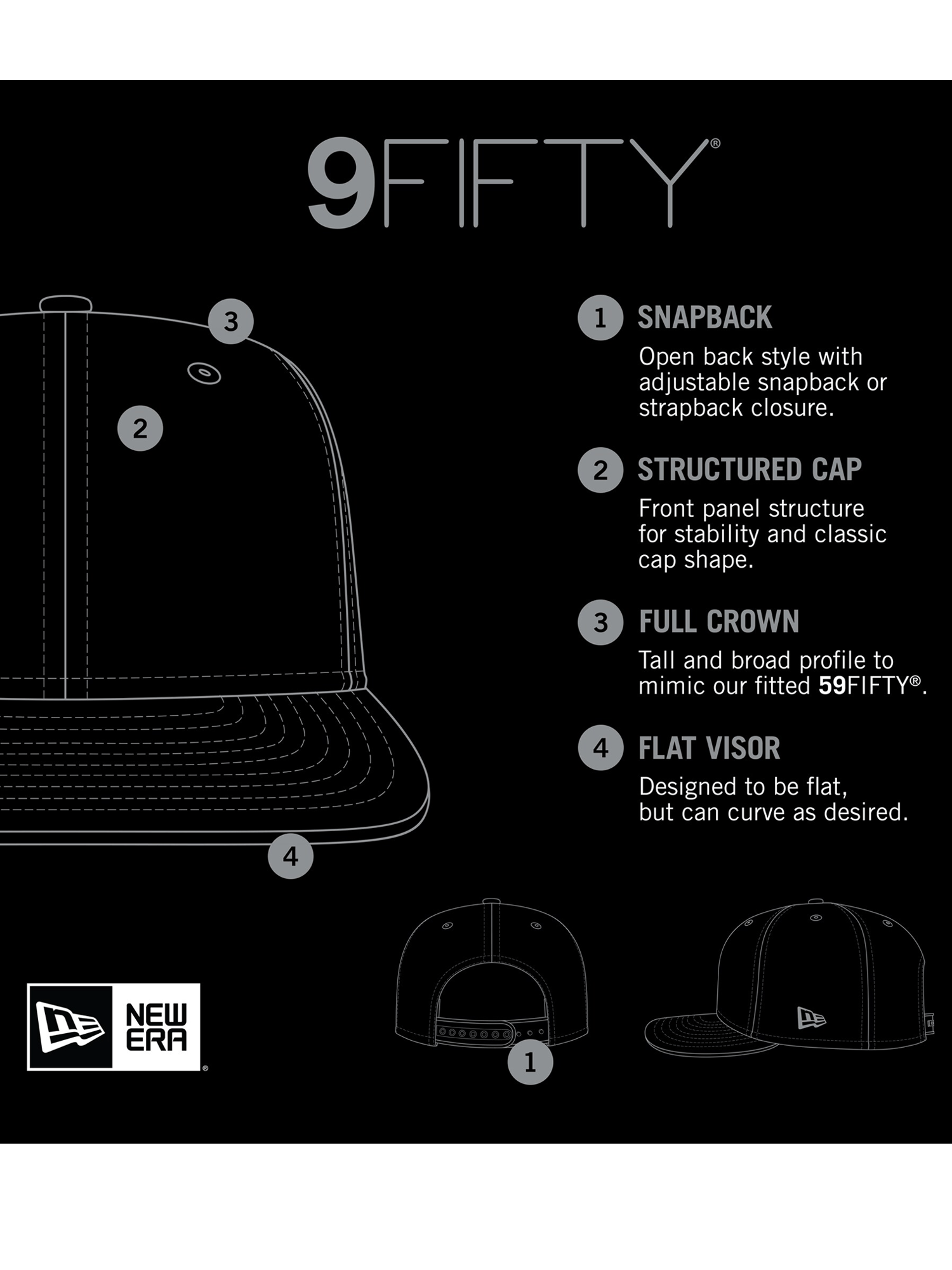 MLB League Batterman New Era MLB Black White Pre-Curved 9FIFTY Snapback Hat - Black