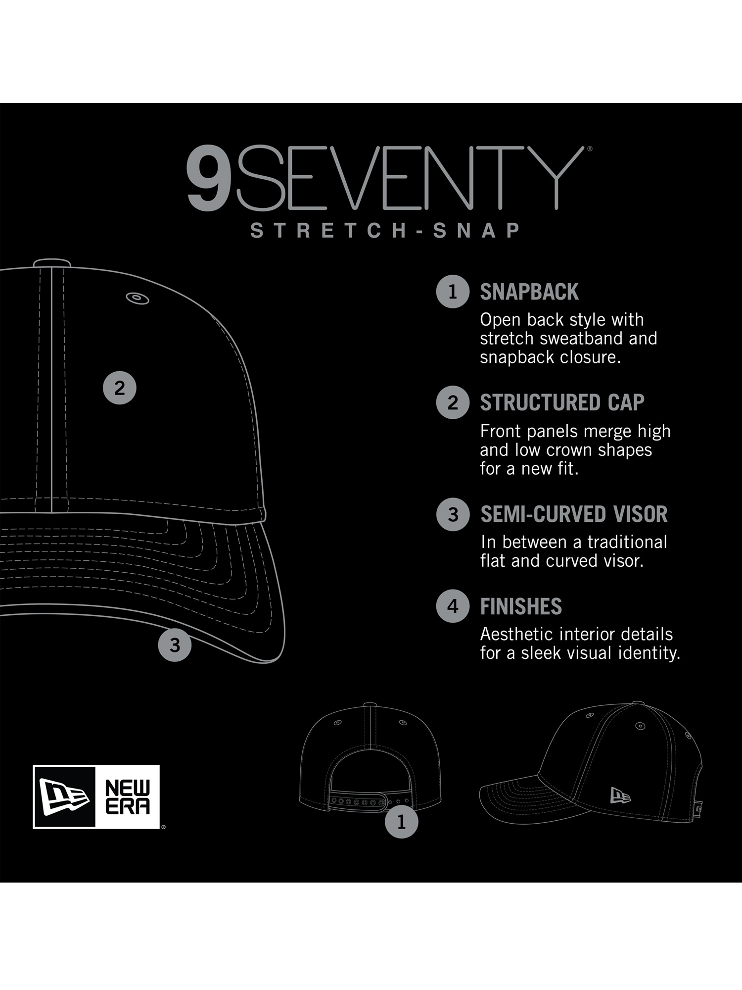 Toronto Raptors New Era NBA Statement 9SEVENTY Stretch-Snapback Hat