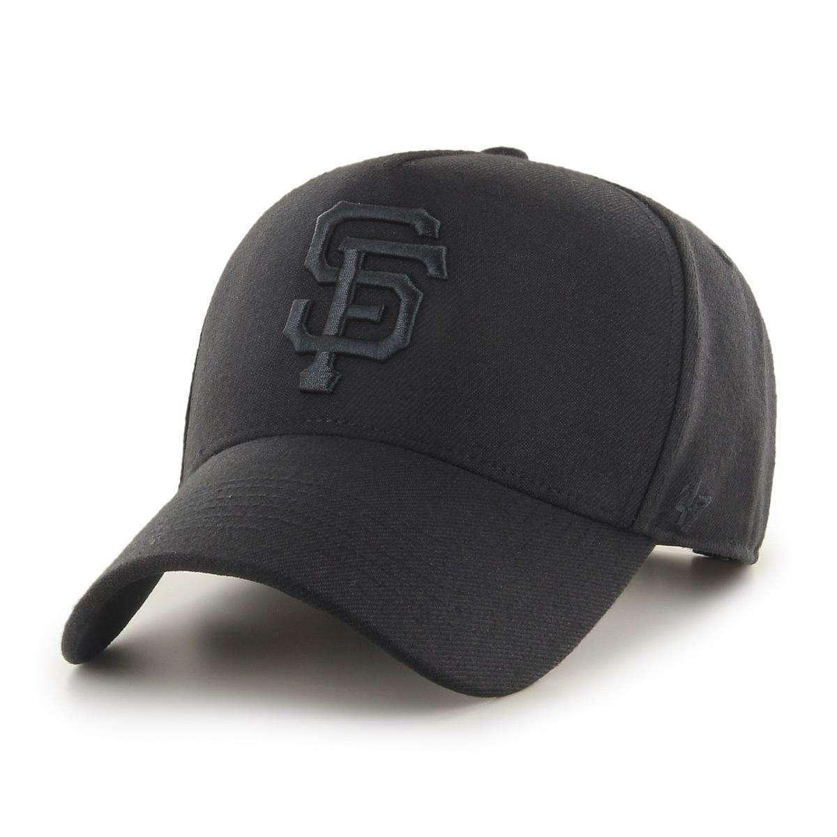 San Francisco Giants '47 MLB Black On Black MVP DT Pinch Curve Snapback Hat
