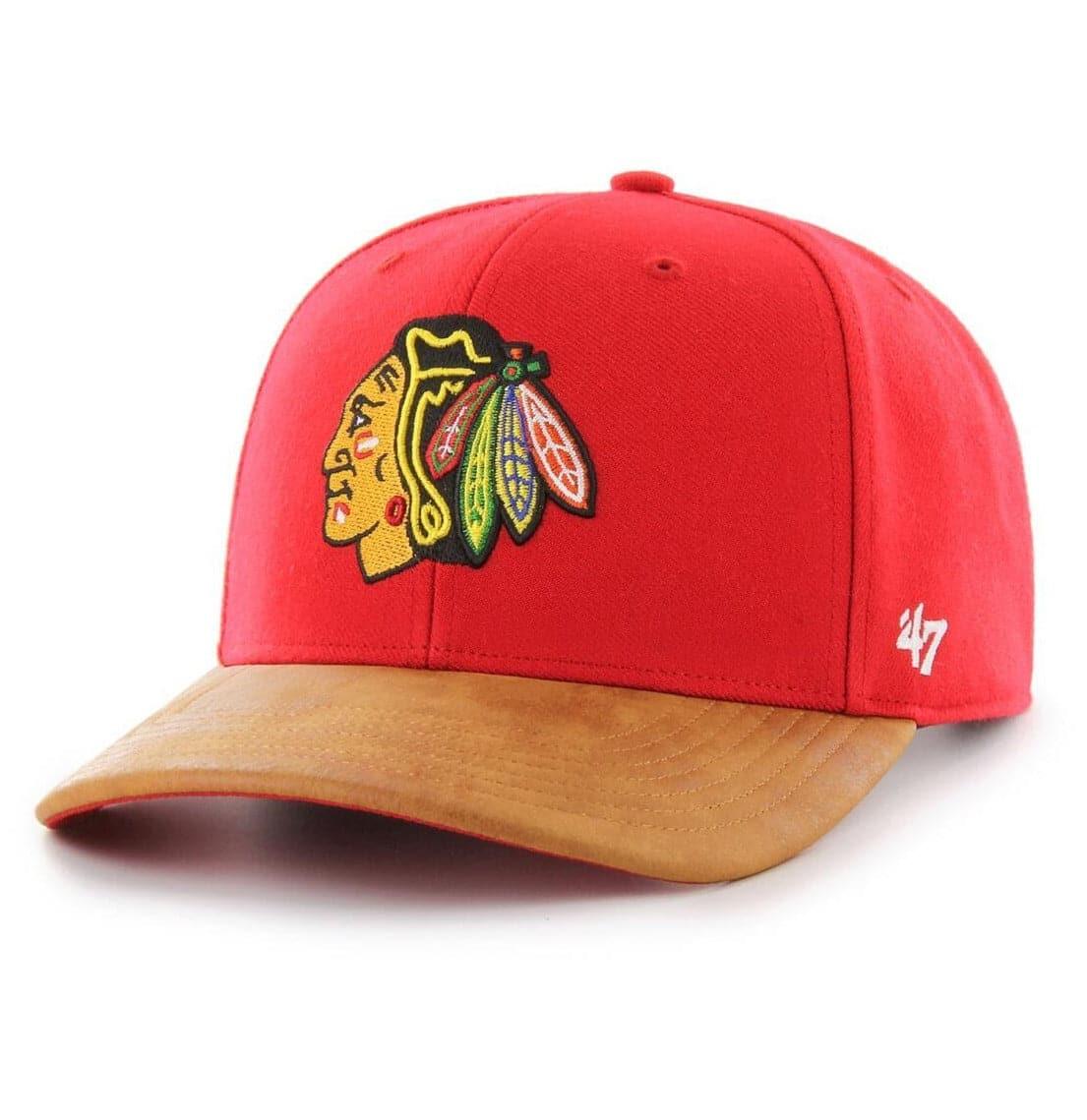 Chicago Blackhawks ‘47 NHL 2T Tannery MVP DP Pre-Curved Strapback Hat - Red