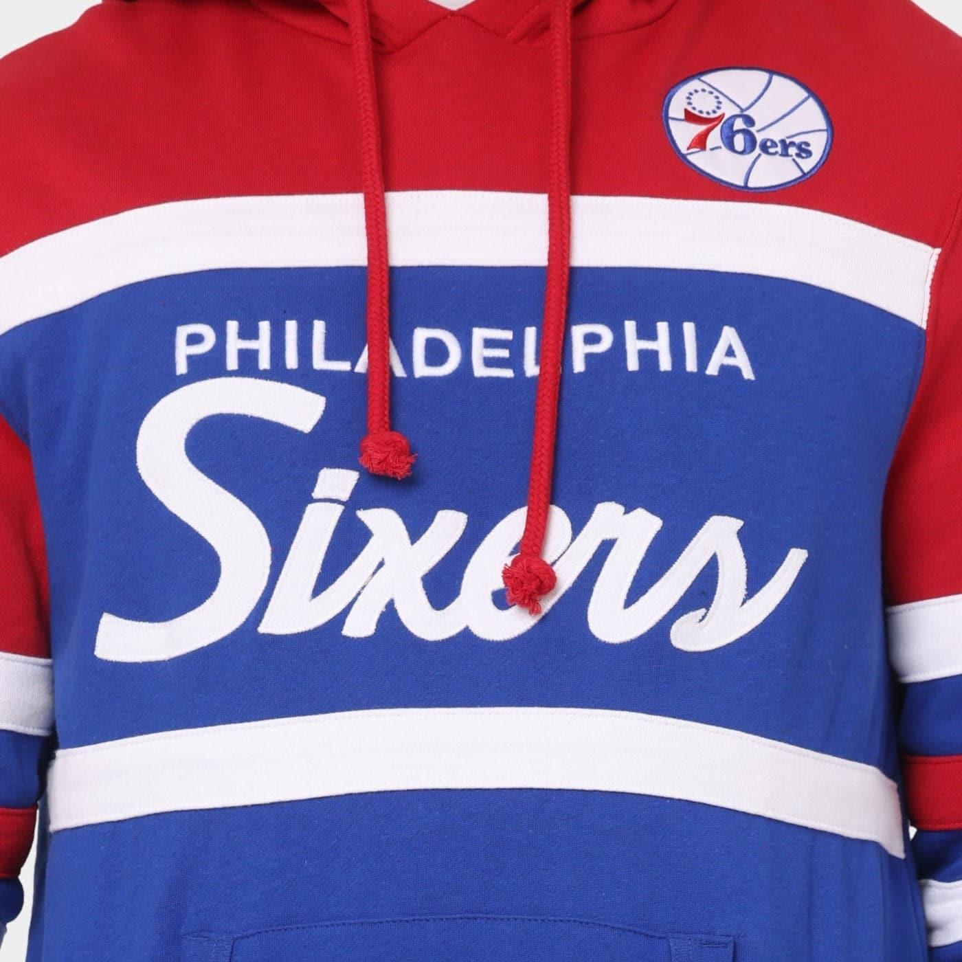 Philadelphia 76ers Mitchell & Ness NBA Head Coach Hoodie Jumper - Blue