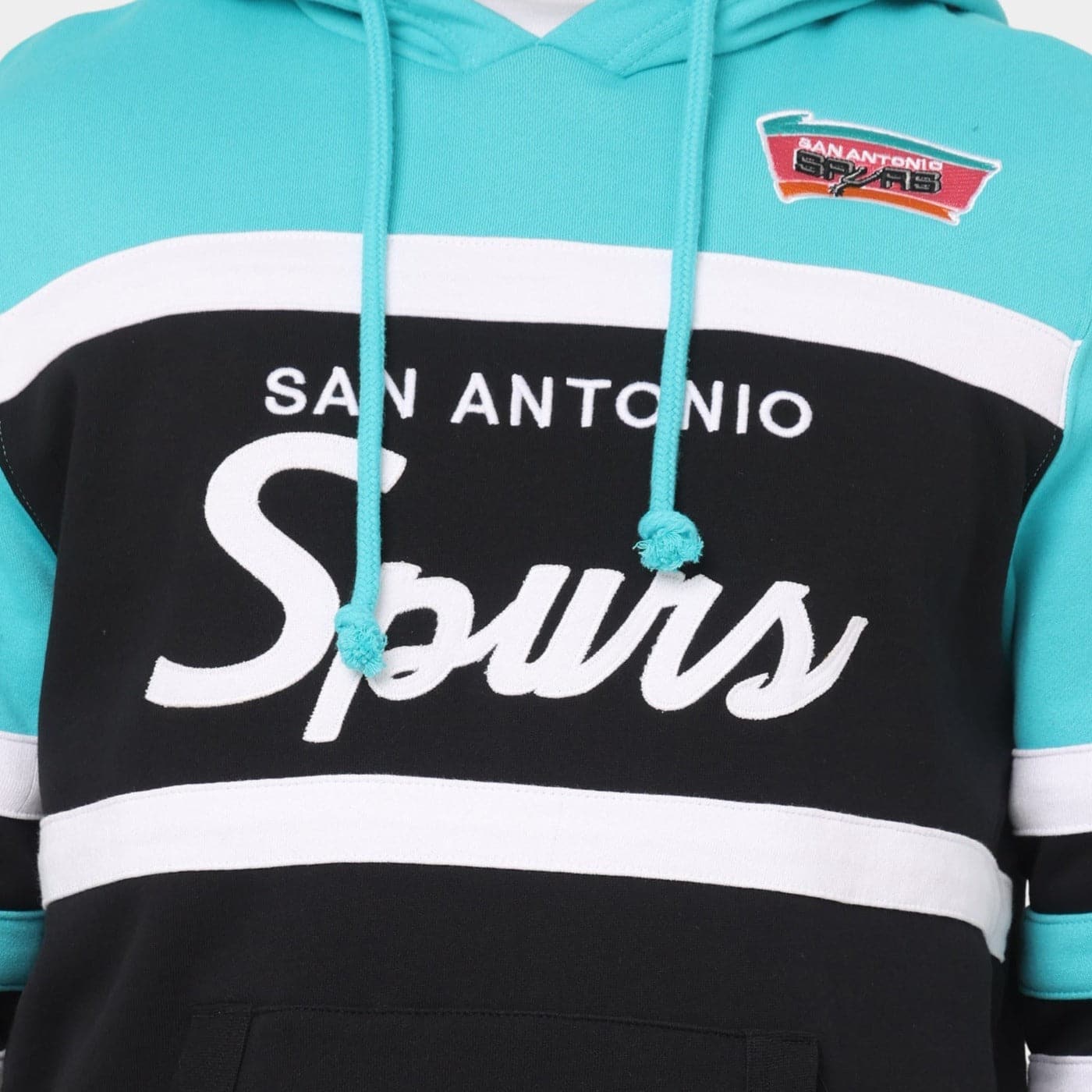 San Antonio Spurs Mitchell & Ness NBA Head Coach Hoodie Jumper - Teal
