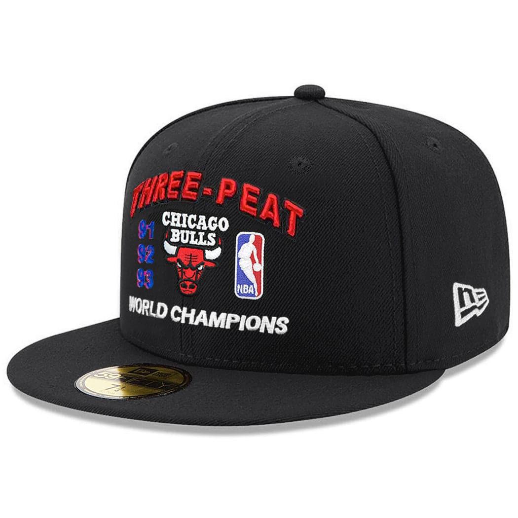 Chicago Bulls New Era NBA 3-Peat Champions 59FIFTY Fitted Hat - Black