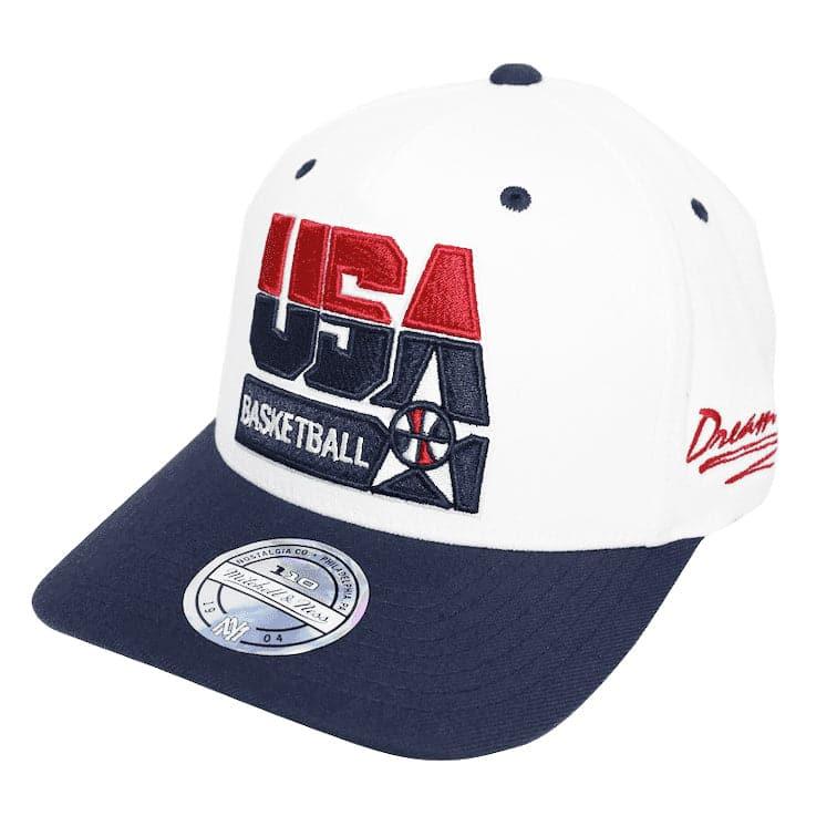 1992 USA Dream Team Mitchell & Ness NBA 110 Curve Snapback Hat - White