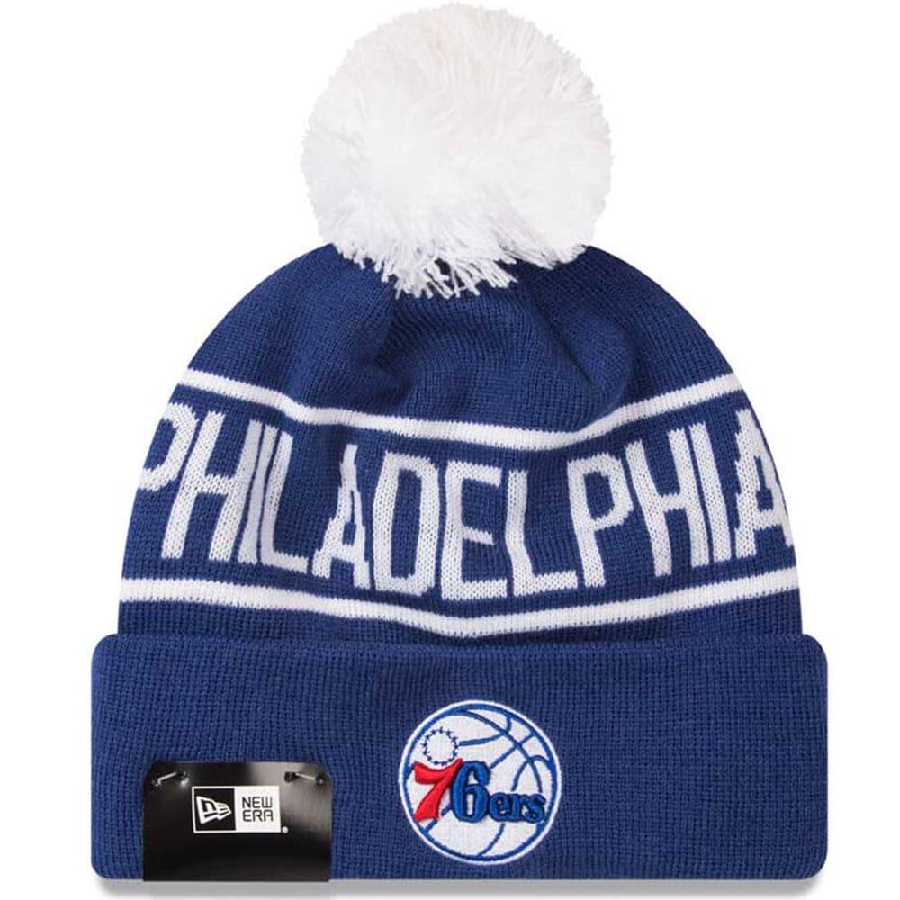 Philadelphia 76ers New Era NBA Team On Fire Knit Beanie - Blue