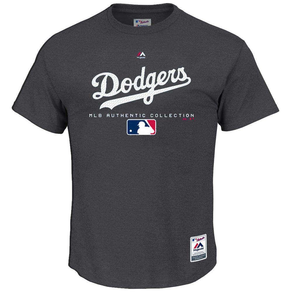 Los Angeles Dodgers Majestic MLB AC Team Drive T-Shirt - Charcoal