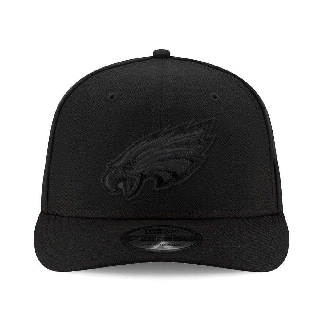 Philadelphia Eagles New Era NFL Black On Black Pre-Curved 9FIFTY Snapback Hat