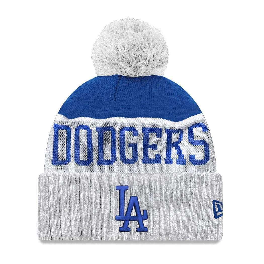Youths Los Angeles Dodgers New Era MLB Heather Dip Knit Beanie - Grey