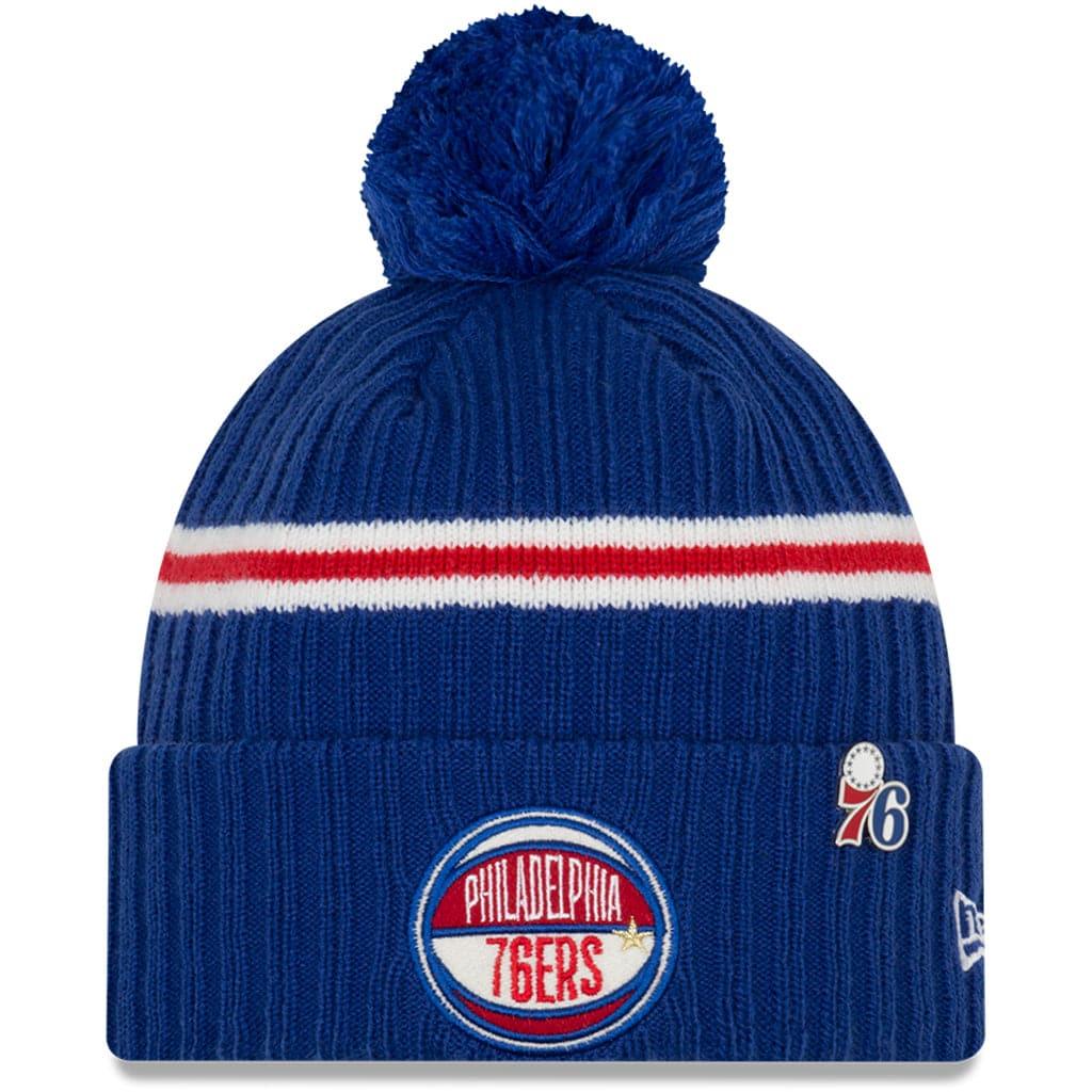 Philadelphia 76ers New Era NBA Draft Night Knit Beanie w/Pin - Blue