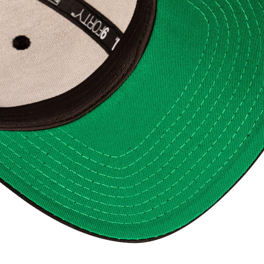 Boston Celtics New Era NBA Team Stripes 9FORTY Cloth Strap Curve Hat - Black