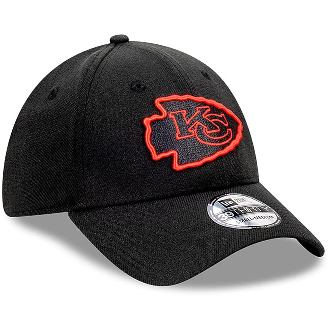 Kansas City Chiefs New Era NFL Pop Outline 39THIRTY Flex Fiit Curve Hat - Black