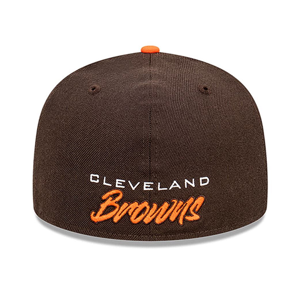 Cleveland Browns New Era NFL Back Script 59FIFTY Fitted Hat - Brown