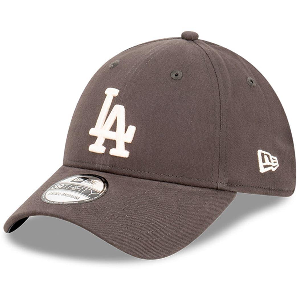Los Angeles Dodgers New Era MLB Ivory Logo 39THIRTY Stretch Fit Curve Hat - Graphite